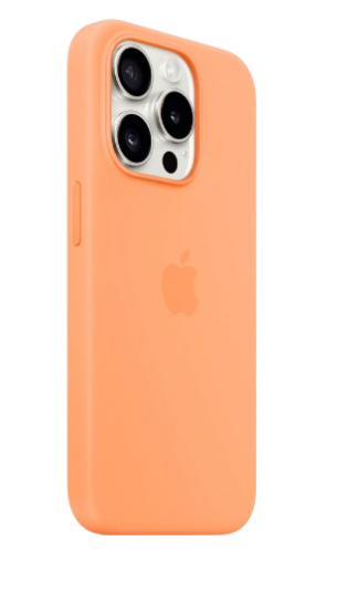 Apple silicone case with MagSafe iPhone 15 Pro (Original Quality) Orange Sorbet